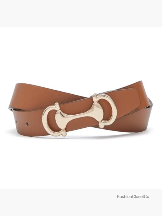 Skinny Faux Leather Belt with Gold Buckle - 1.1 Inch Wide main image 5